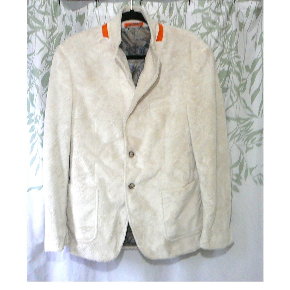 Mens Small Tallia Plush Linen Dragon Lined Jacket